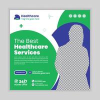 Medical Services Social Media Post and Web Banner Template vector