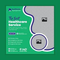Healthcare clinic appointment booking online web post template, medical services social media banner design vector