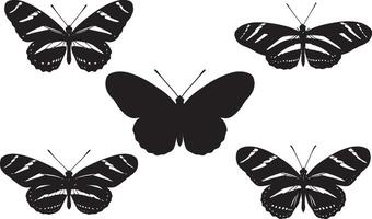 Zebra Butterfly Silhouette collection vector