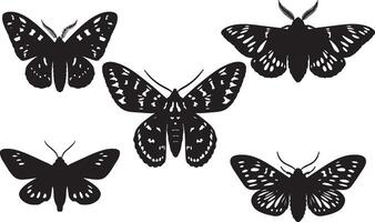 Tiger Moth Silhouette collection vector