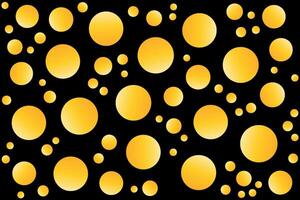 Golden circles on a black background vector