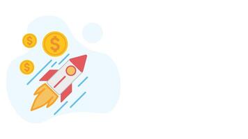 Start-up in business with big profit potential. Background with place for text. illustrations in flat design style vector