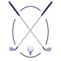 Golf clubs and ball emblem vector