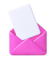Pink envelope with white card vector