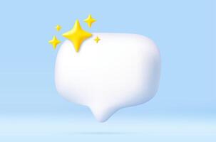 Stylish speech bubble with stars vector