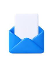 Blue envelope with white card vector