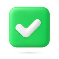 Realistic green Right 3D Button. vector