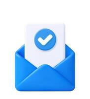 Envelope blue with paper documents icon. vector