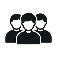 Three simple black and white people icons vector