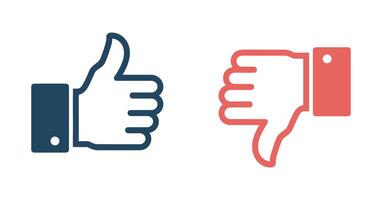 Thumbs Up and Down Icons on white background vector