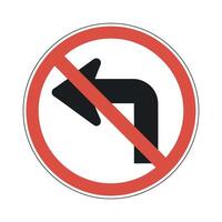 Prohibited Left Turn Sign vector