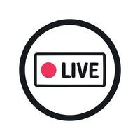 Live Streaming Icons on white vector