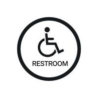 Accessibility Restroom Sign with Wheelchair Symbol vector