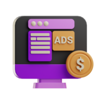 Digital Advertising on Computer Screen png