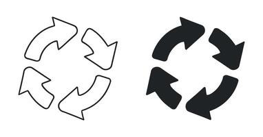 Circular Arrows in Black and White Graphic Design vector