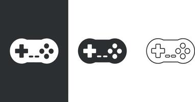 Simple black and white games controller icon vector