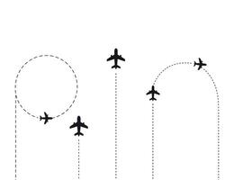 Airplane Flight Paths Showing Different Routes vector