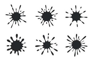 Six Different Ink Blot Designs on White Background vector