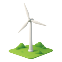 Wind Turbine in Green Meadow png