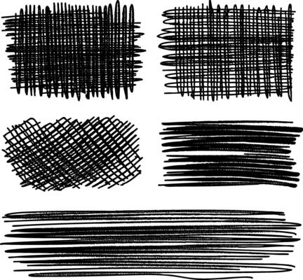 A set of hand-drawn brush strokes. Features bold grunge lines, dry brush textures, and expressive marks for banners, underlines, and overlays in creative compositions.