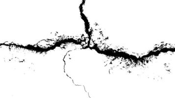 Crack in concrete surface with high-contrast black and white texture. Abstract grunge illustration background. vector