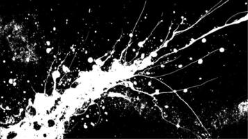 Splatter paint texture with chaotic grunge and abstract black and white art. Messy splash pattern on background in a modern illustration. vector