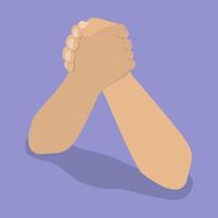 3D Isometric Flat Illustration of Competing In Arm Wrestling, Business Competition vector