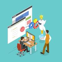 3D Isometric Flat Illustration of Programming, Chatbot Assistant vector