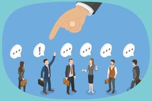 3D Isometric Flat Illustration of Headhunter, Recruitment, Career Opportunities, and Talent vector