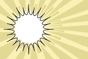 Cartoon starburst background sun burst, and halftone yellow background for text. vector