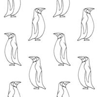 Seamless pattern of hand drawn doodle sketch penguin isolated on white background vector
