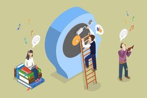 Individuals learning through music and creativity vector