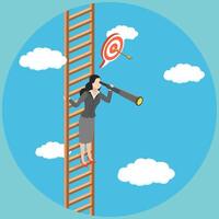 3D Isometric Flat Illustration of Career Opportunity, Seeking Career Growth vector
