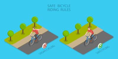 3D Isometric Flat Illustration of Safe Bicycle Riding Rules, Do not Speak Your Phone vector