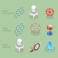 3D Isometric Flat Illustration of Nanotechnologies, Modern Nanomaterials vector
