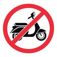 No scooter prohibition symbol red circle sign vector