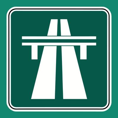 Highway junction road sign traffic