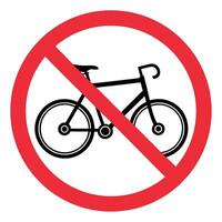 No bicycles allowed prohibition sign red circle no cycling vector