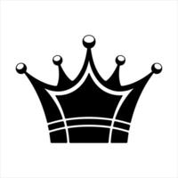 Black crown with rounded points regal royal vector