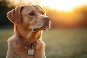 A dog is looking up at the sky photo
