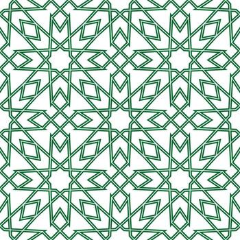 Seamless pattern of geometric Islamic background. Geometric outline texture on white background. Beautiful middle eastern pattern. vector