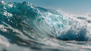 The Crest Of A Powerful Wave In The Ocean photo