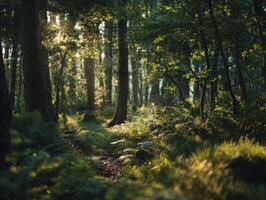 The Dense And Lush Undergrowth Of A Summer Forest photo