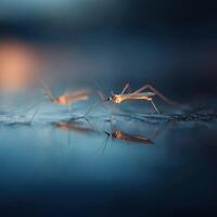 The Graceful Movement Of Water Striders On A Pond photo