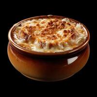 Classic Cheesy French Onion Soup Gratinee photo