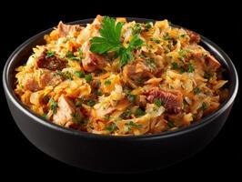 A Hearty Polish Bigos A Traditional Hunters Stew photo