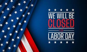 Labor Day closure announcement design vector