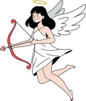 Cupid with a bow and arrow, ready to spread love vector