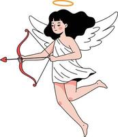 Cupid Angel with Bow and Arrow vector
