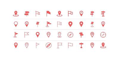 Maps Icon Set. icons for navigation, location services, and travel apps, designed to enhance user experience vector